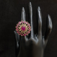 Cocktail Antique Gold Finish Ring3999-28 - Dazzles Jewellery