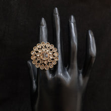 Cocktail Antique Gold Finish Ring3999-28 - Dazzles Jewellery