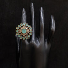 Cocktail Antique Gold Finish Ring3999-28 - Dazzles Jewellery