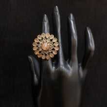 Cocktail Antique Gold Finish Ring3999-28 - Dazzles Jewellery
