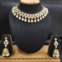 White Kundan Necklace Set - Dazzles Jewellery