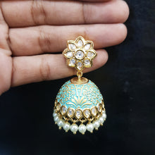 Mint Green Kundan Earring - Dazzles Jewellery