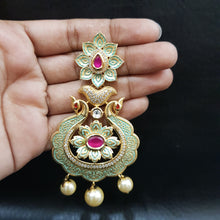 Mint Green Kundan Earring 12178-28 - Dazzles Jewellery