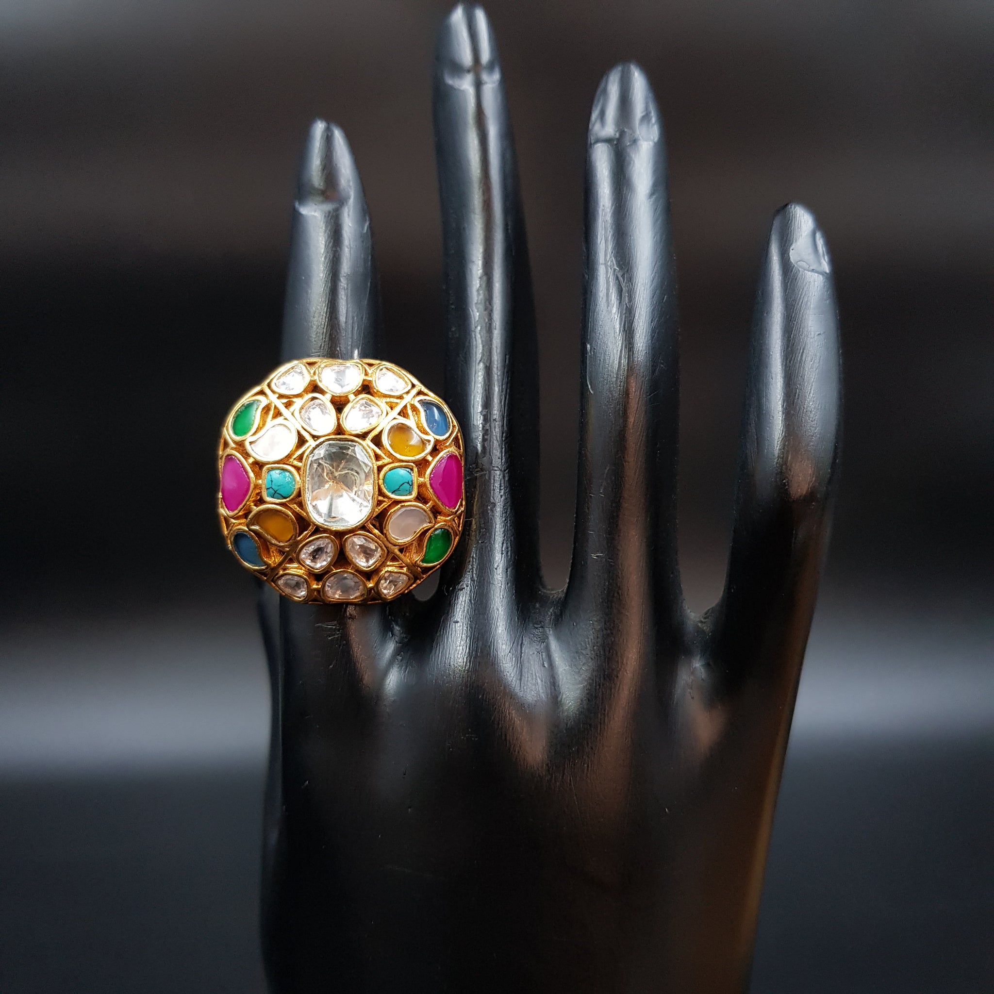 Kundan Ring 5263-34 - Dazzles Jewellery