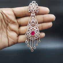 Rose Gold Plated Stylish Zircon/AD Earring 10850-6608 - Dazzles Jewellery