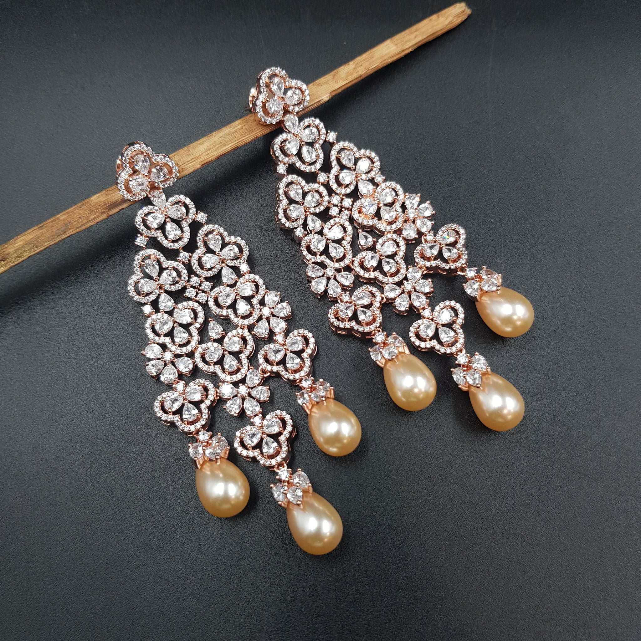 Danglers Zircon/AD Earring 4178-69 - Dazzles Jewellery