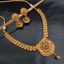 Green Gold Look Necklace Set - Dazzles Jewellery