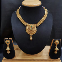 Green Gold Look Necklace Set - Dazzles Jewellery