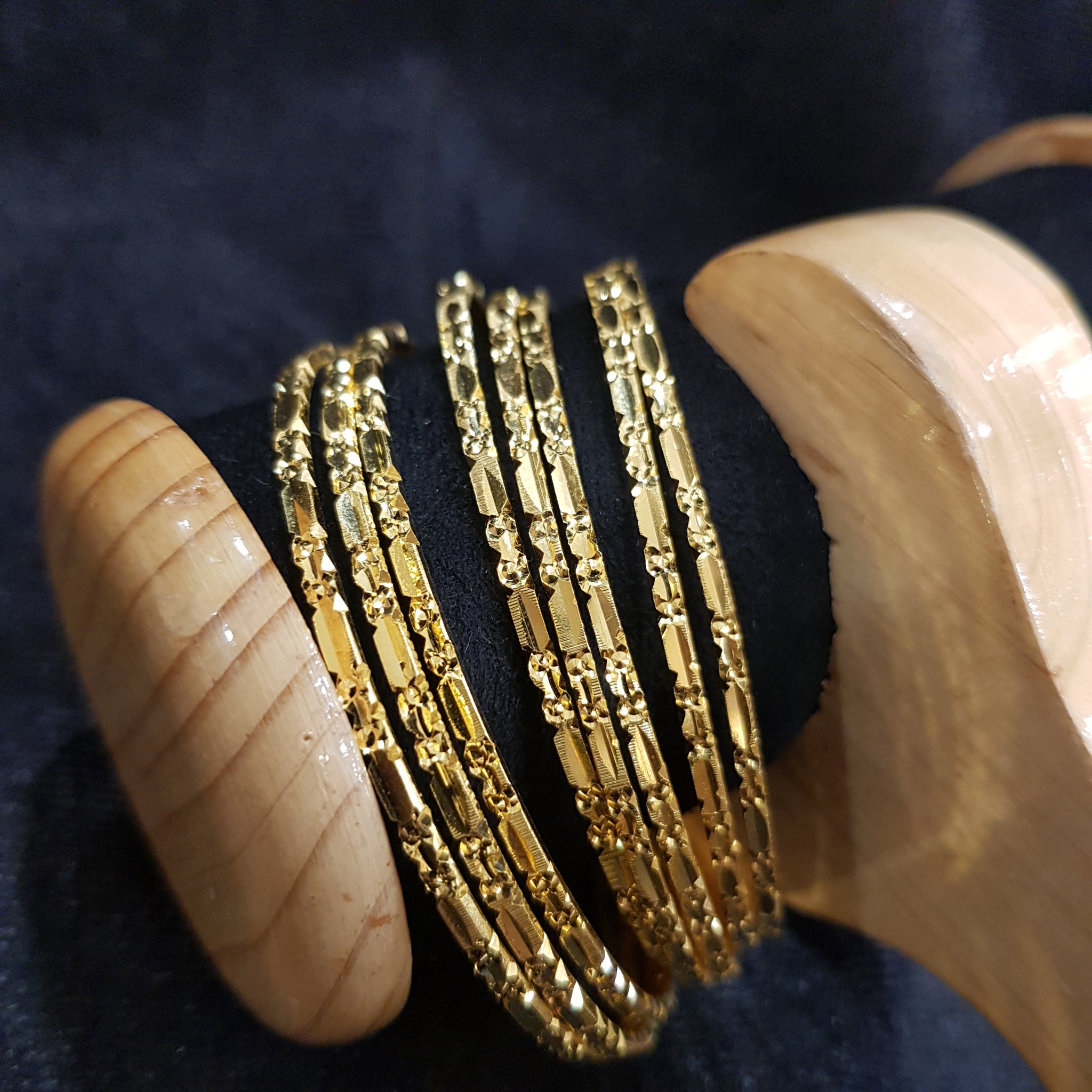 Gold Plated Bangles/Kada 13381-0410 - Dazzles Jewellery