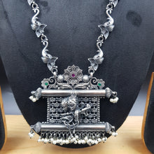 Long Neck Oxidized Necklace Set 4332-81 - Dazzles Jewellery