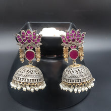 Jhumki Oxidized Earring 4701-59 - Dazzles Jewellery