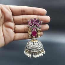 Jhumki Oxidized Earring 4701-59 - Dazzles Jewellery