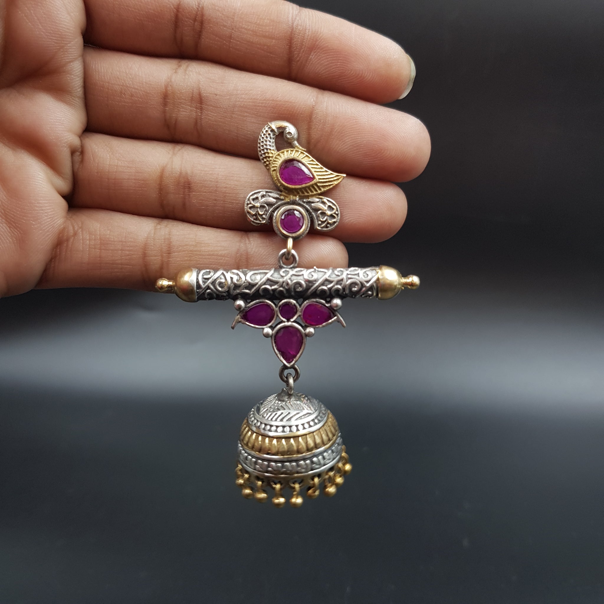Stylish Oxidized Jhumki 1075-5140 - Dazzles Jewellery