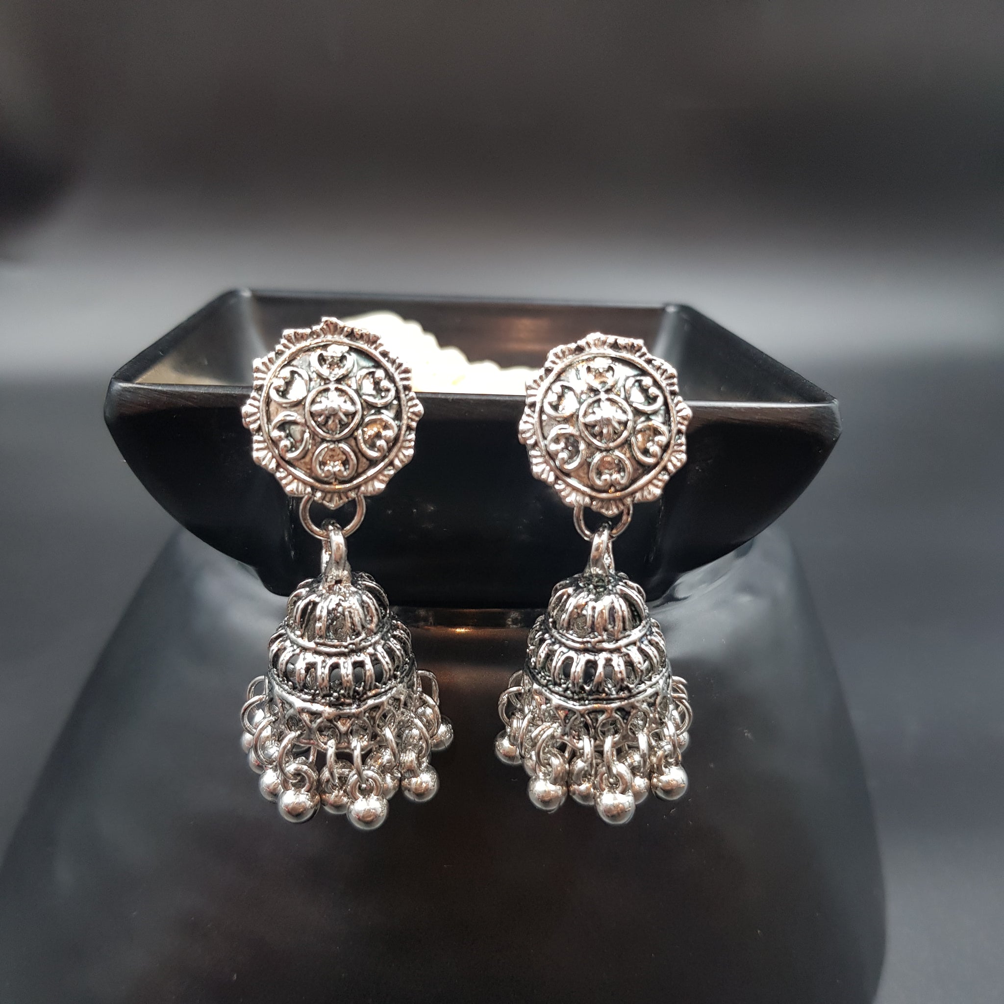 Black Oxidized Earring - Dazzles Jewellery