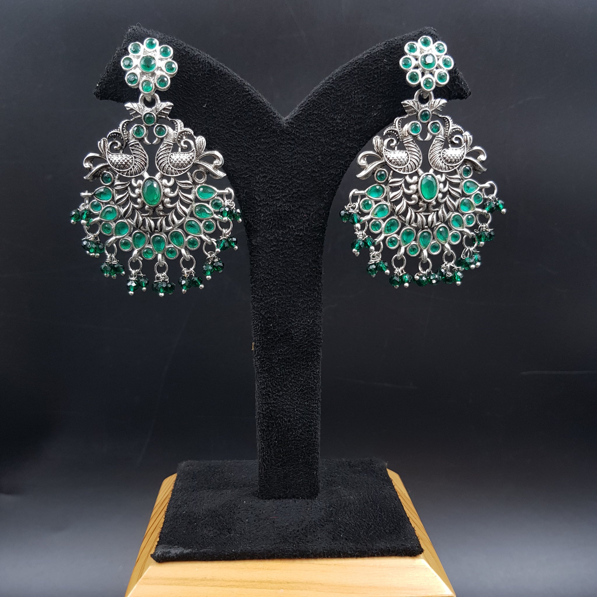 Green Oxidized Earring - Dazzles Jewellery