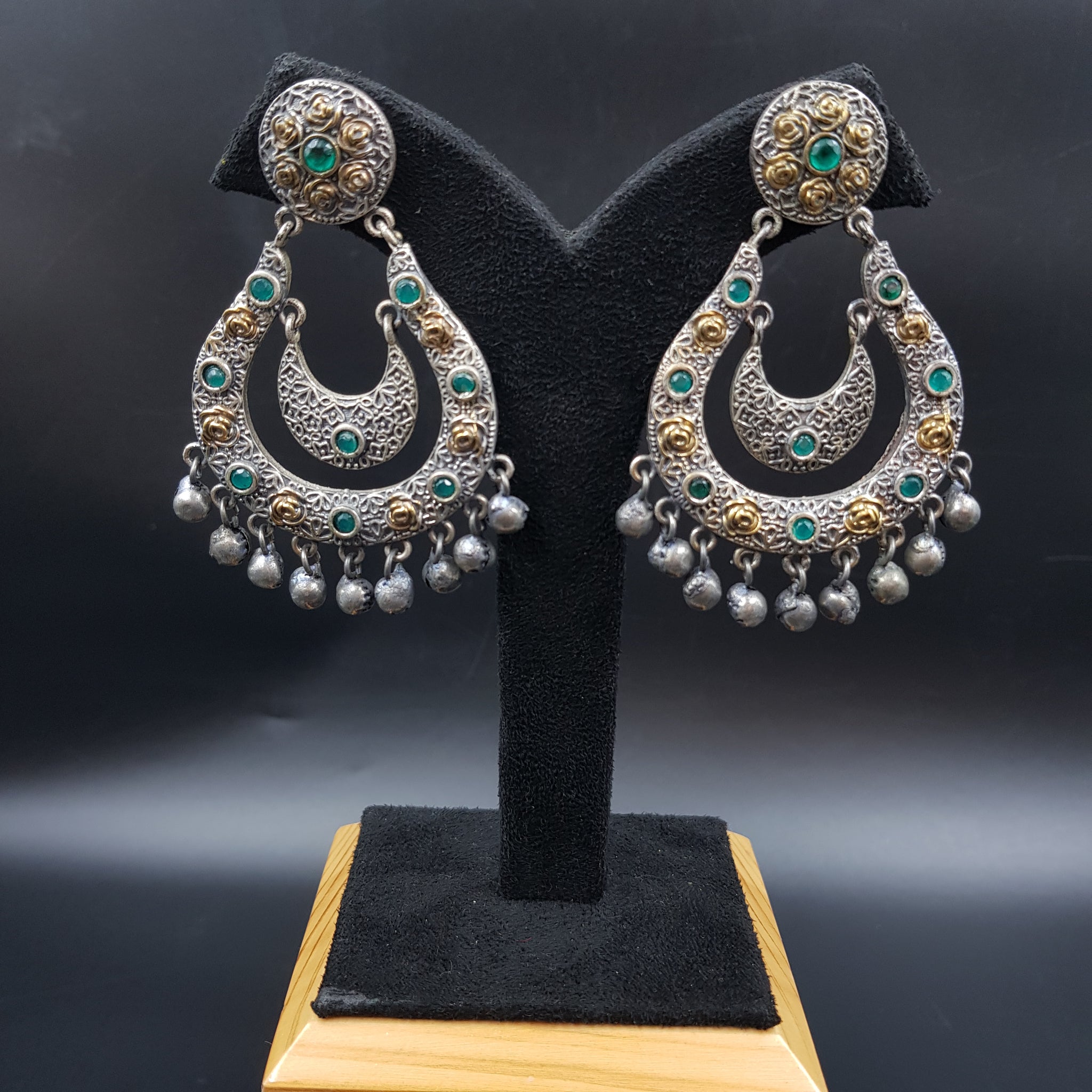 Green Oxidized Earring - Dazzles Jewellery