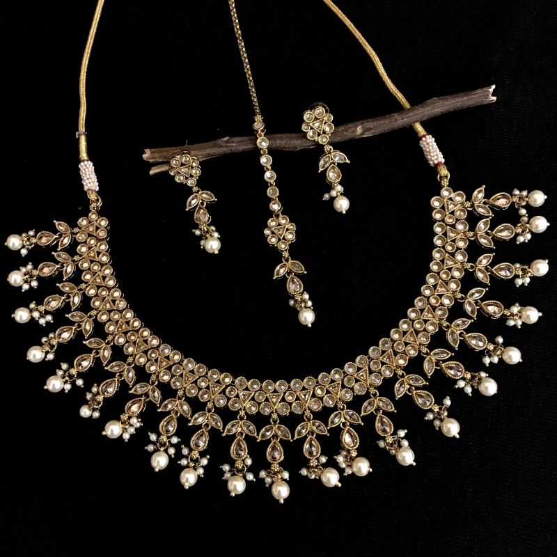 Mehandi Polish Necklace Set - Dazzles Jewellery