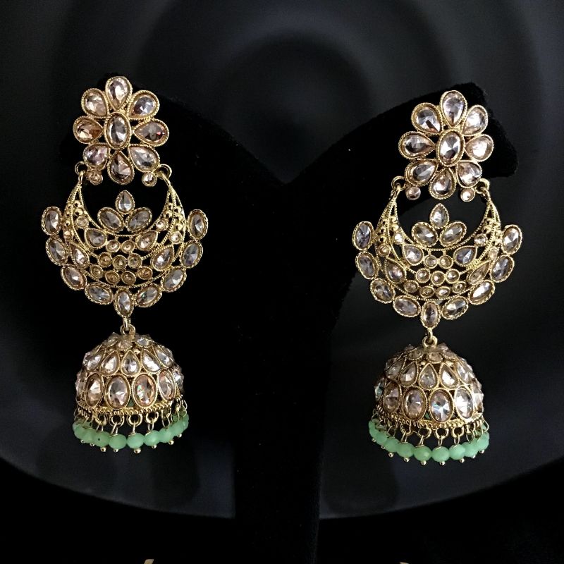 Mint Green Antique Earrings - Dazzles Jewellery