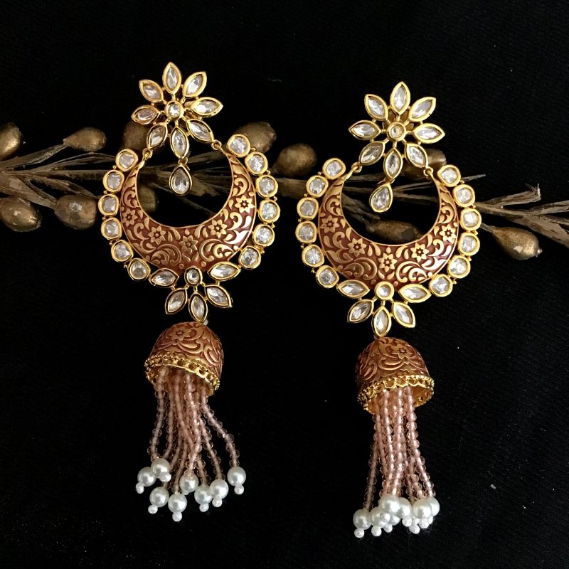Kundan Earrings 2912-6977 - Dazzles Jewellery