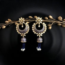 Kundan Blue Earring - Dazzles Jewellery