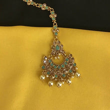 Mint Green Maang Tikka - Dazzles Jewellery