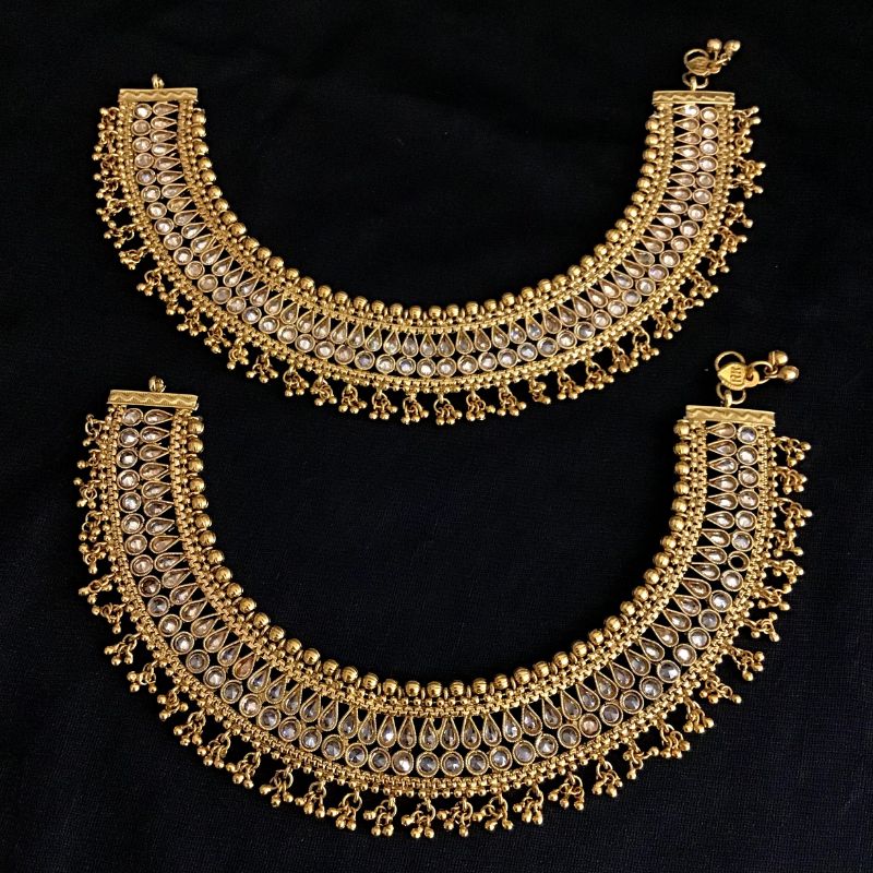 Bridal Gold Look Payal 3112-7177 - Dazzles Jewellery
