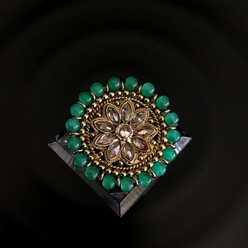 Antique Cocktail Adjustable Green Ring 3170-7235 - Dazzles Jewellery