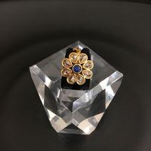 Blue Gold Finish Cocktail Adjustable Ring 3211-7276 - Dazzles Jewellery
