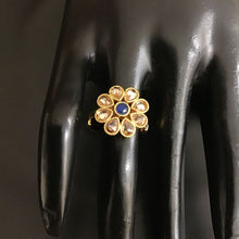 Blue Gold Finish Cocktail Adjustable Ring 3211-7276 - Dazzles Jewellery