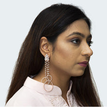 Rose Gold Zircon/AD Earring 3306-7371 - Dazzles Jewellery