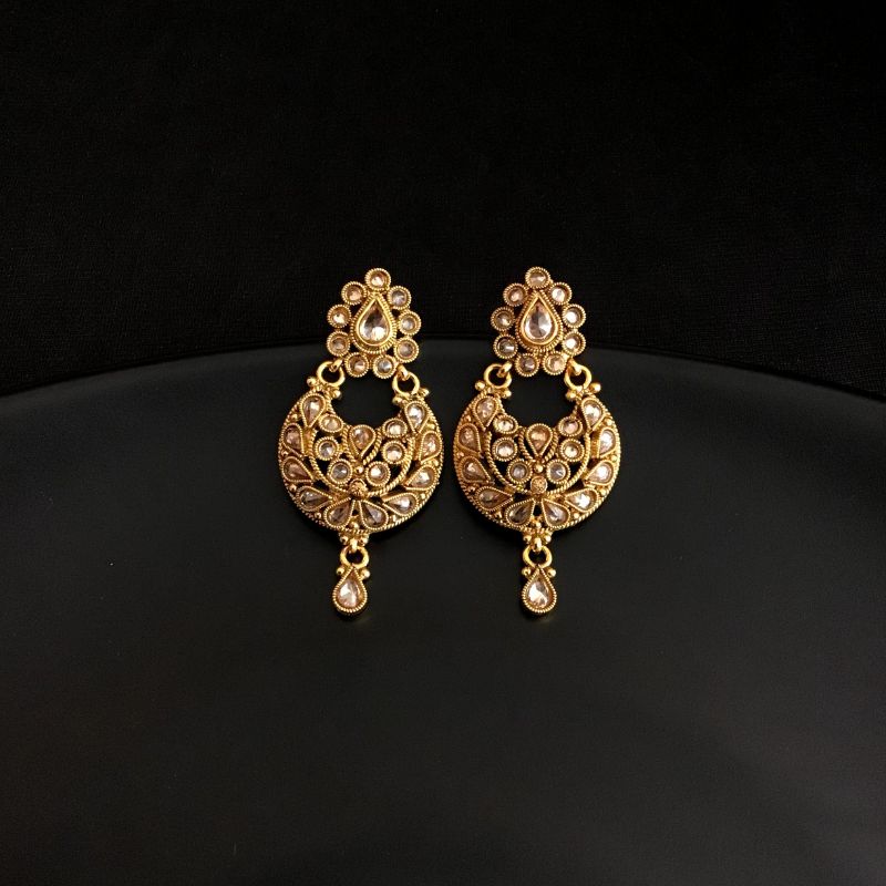 Champagne Gold Look Earring 3483-7548 - Dazzles Jewellery