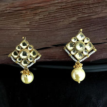 White Kundan Earring - Dazzles Jewellery