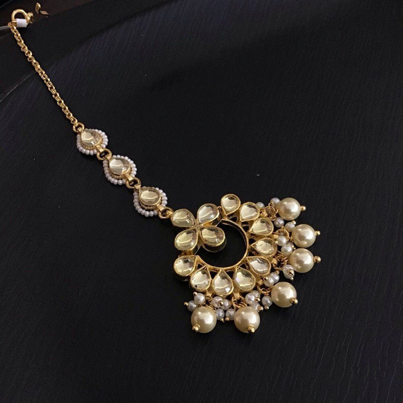 Gold Maang Tikka - Dazzles Jewellery