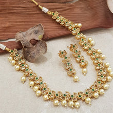 Green Gold Look Necklace Set - Dazzles Jewellery