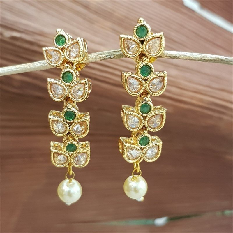 Green Gold Look Necklace Set - Dazzles Jewellery