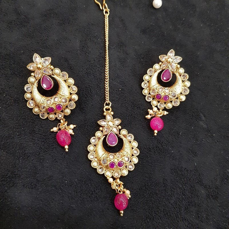 Ruby Gold Look Necklace Set - Dazzles Jewellery