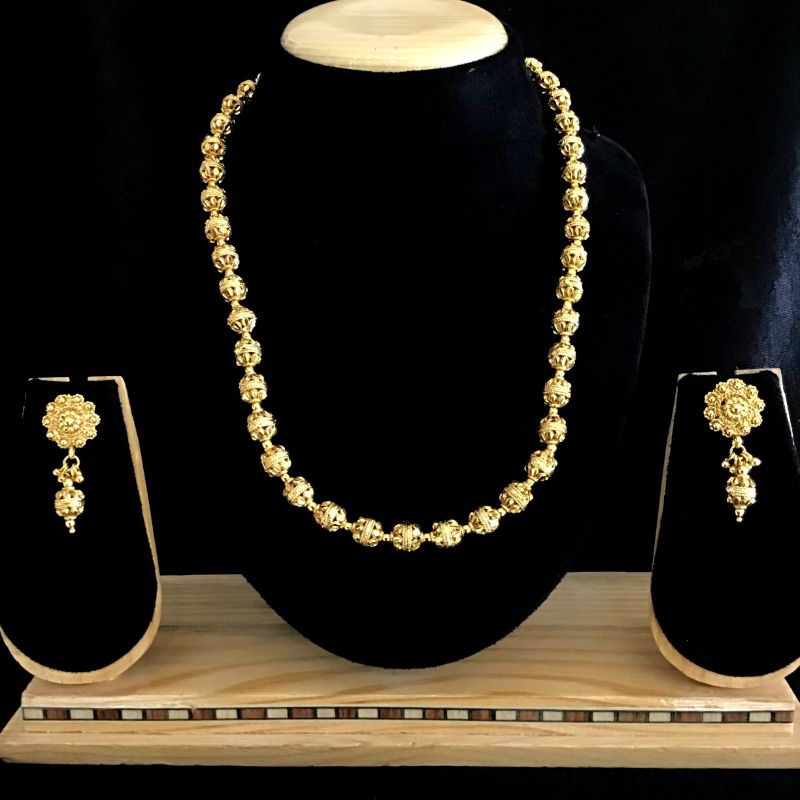 Gold Pearl Necklace Set - Dazzles Jewellery