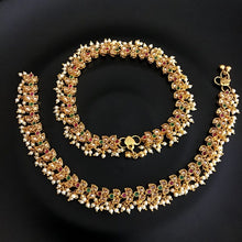 Ruby Green Gold Look Payal 3901-7966 - Dazzles Jewellery
