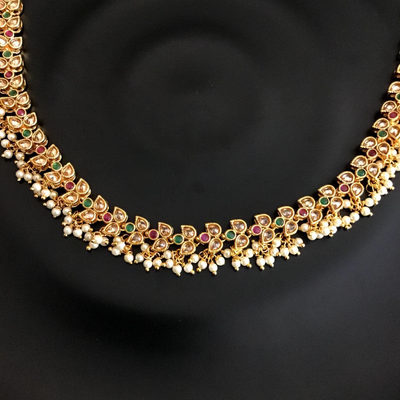 Ruby Green Gold Look Payal 3901-7966 - Dazzles Jewellery