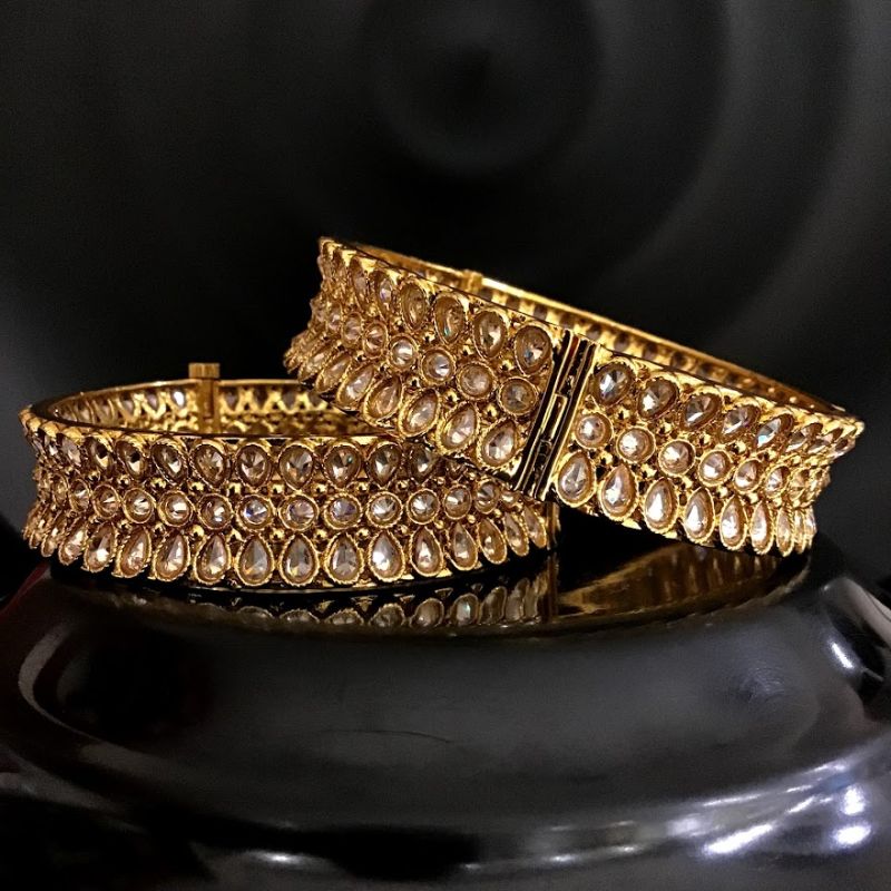 Gold Look Bangles Kada 4116 36384 Dazzles Fashion and Costume