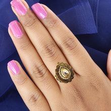 Kundan Adjustable White Ring 4186-8251 - Dazzles Jewellery