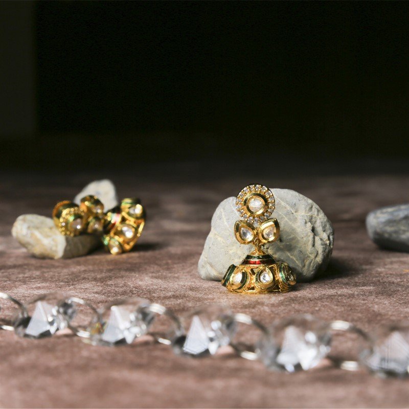 White Kundan Earring - Dazzles Jewellery