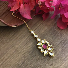 Ruby Maang Tikka 4302-8367 - Dazzles Jewellery