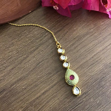 Mint Green Ruby Maang Tikka - Dazzles Jewellery