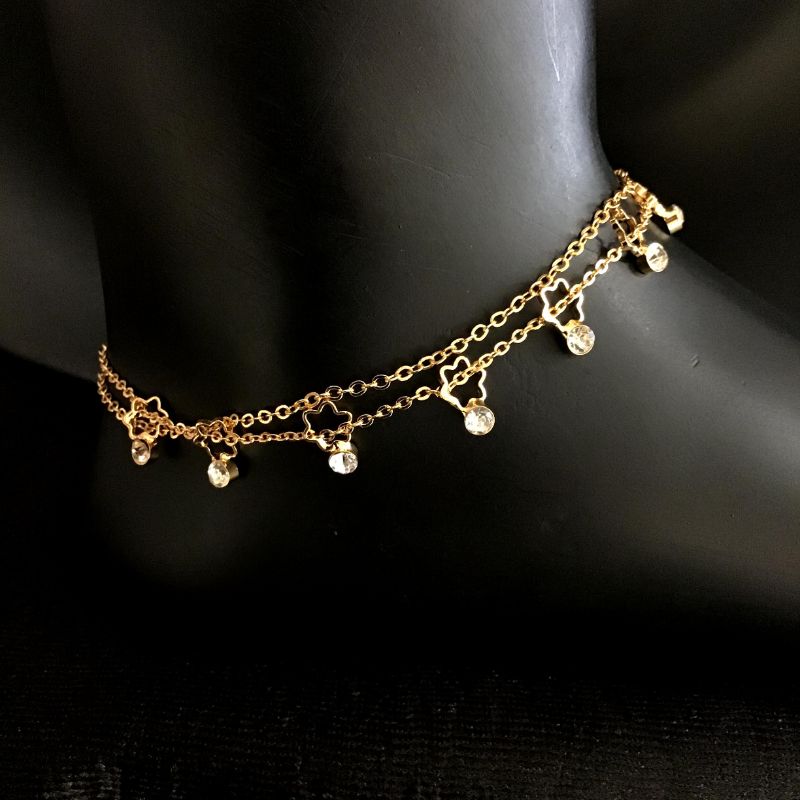 Gold Payal/Anklets 4368-8433 - Dazzles Jewellery