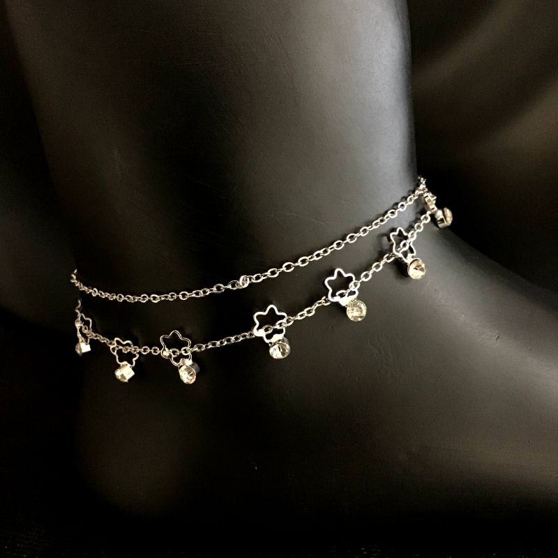 Silver Payal/Anklets 4392-8457 - Dazzles Jewellery