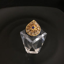 Blue Adjustable Cocktail Ring in Gold Finish 4427-8492 - Dazzles Jewellery
