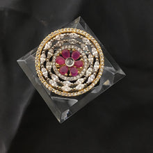 Zircon/AD Cocktail Adjustable Ruby Ring 4573-8638 - Dazzles Jewellery