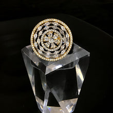 Zircon/AD Cocktail Adjustable Gold Ring 4574-8639 - Dazzles Jewellery