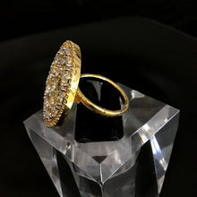 Zircon/AD Cocktail Adjustable Gold Ring 4574-8639 - Dazzles Jewellery